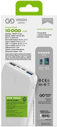 Viggo Design 10000mAh Usb-C Biały - zdjęcie 2