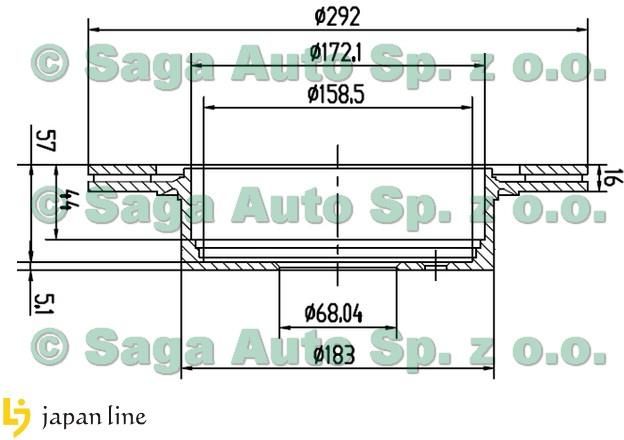 Tarcza Hamulcowa Japan Line Tarcze Hamulcowe Tylne Nissan S