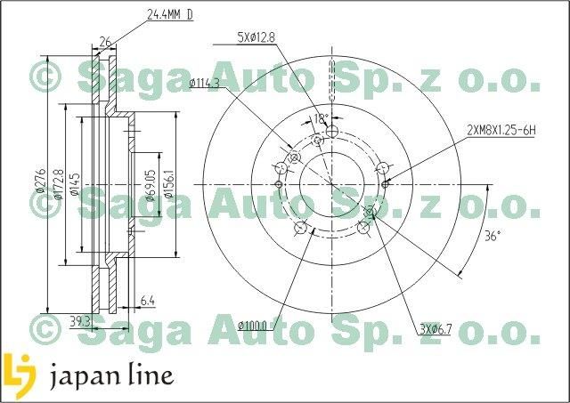 Tarcza Hamulcowa Japan Line Tarcze Hamulcowe Przednie Mitsubishi