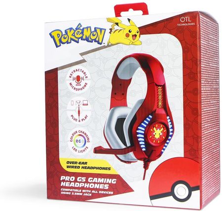 Otl Technologies Zestaw Słuchawkowy Pokémon Electrifying Pro G5 Czerwony (PK0974) - zdjęcie 5