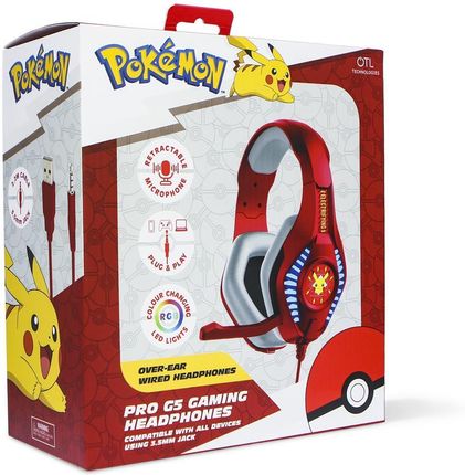 Otl Technologies Zestaw Słuchawkowy Pokémon Electrifying Pro G5 Czerwony (PK0974) - zdjęcie 6