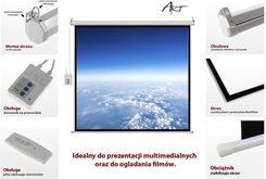Zdjęcie Art Ekran Elektryczny 16:9 119" 264X147Cm Z Pilotem Fs 119 (FS119169) - Szczekociny