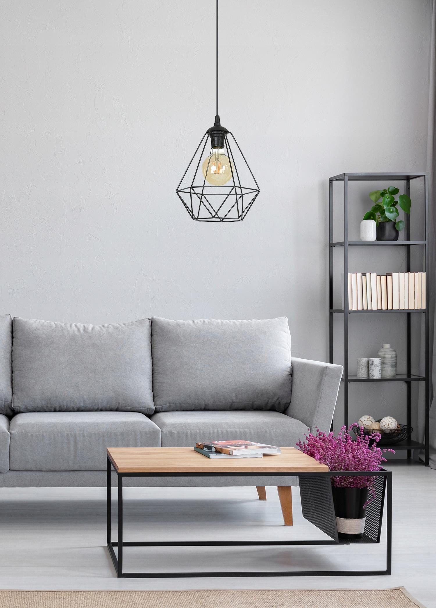 Emibig Lampa Sufitowa Wisząca Loft Diament Edison Druciak KIRA1