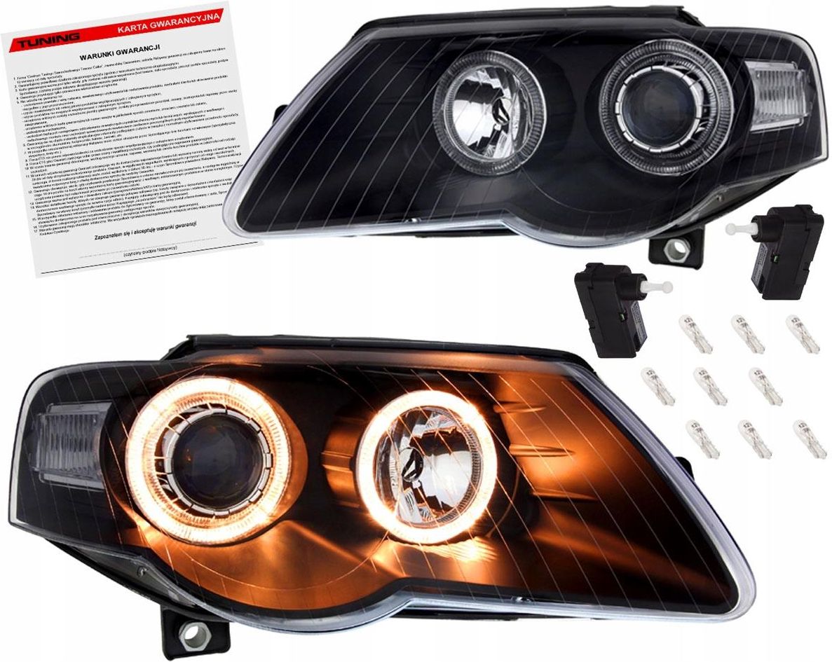 Lampa Przednia Cts Tuning Passat B C Lampy Reflektory Black