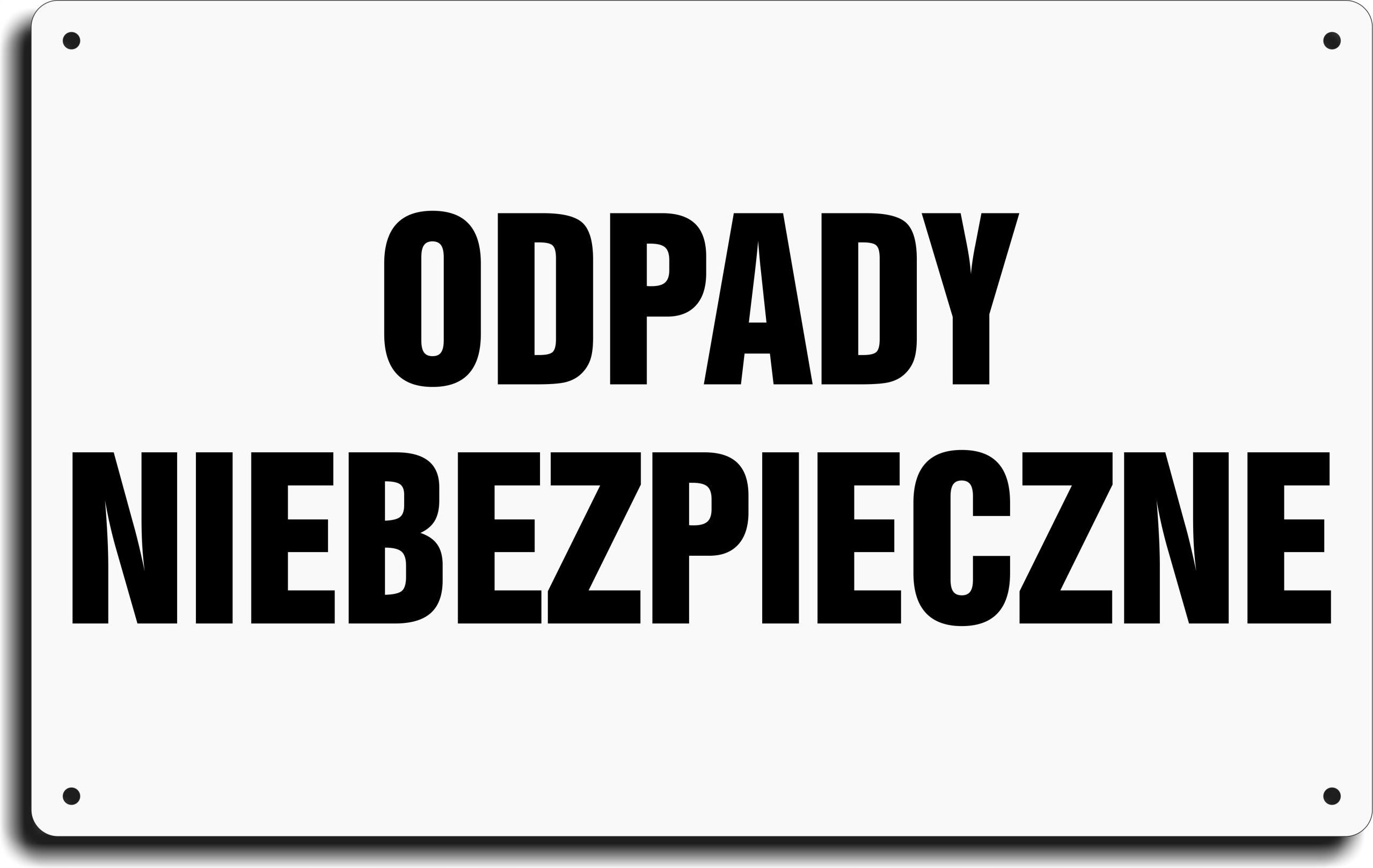 Odpady Niebezpieczne Tablica Tabliczka 40X25Cm Uv Ceny I Opinie