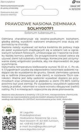 Nasiona Prawdziwe Ziemniaka - zdjęcie 2