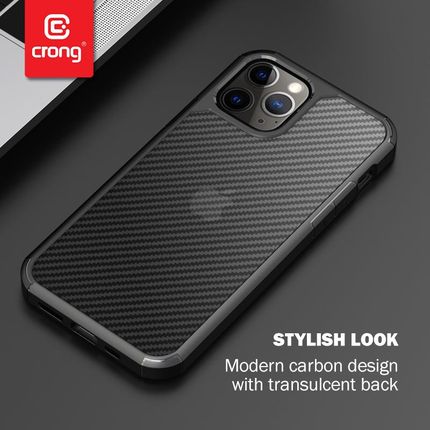 Crong Hybrid Carbon - Etui iPhone 12 Pro Max Czarny - zdjęcie 5
