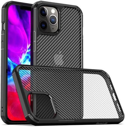 Crong Hybrid Carbon - Etui iPhone 12 Pro Max Czarny - zdjęcie 4