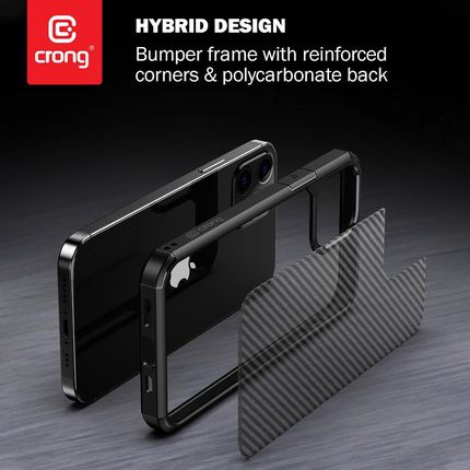 Crong Hybrid Carbon - Etui iPhone 12 Pro Max Czarny - zdjęcie 2