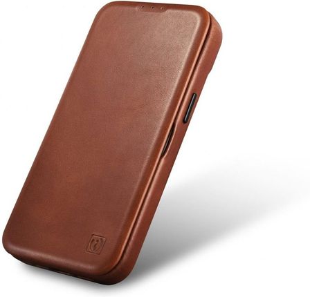 Icarer Ce Oil Wax Premium Leather Folio Case Skórzane Etui iPhone 14 Plus Z Klapką Magnetyczne Magsafe Brązowy Aki14220707-Bn - zdjęcie 5