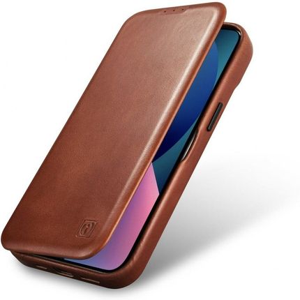 Icarer Ce Oil Wax Premium Leather Folio Case Skórzane Etui iPhone 14 Plus Z Klapką Magnetyczne Magsafe Brązowy Aki14220707-Bn - zdjęcie 2