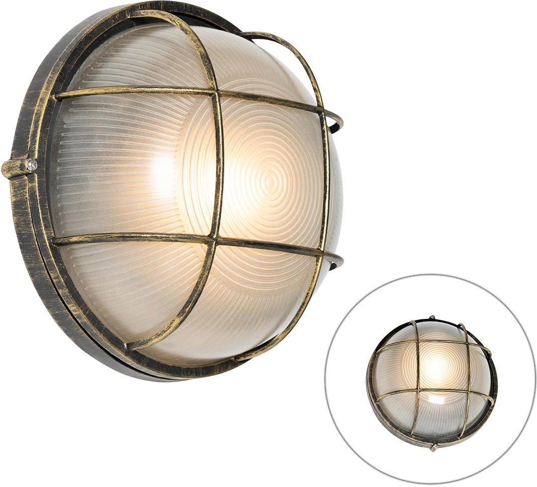 Qazqa Industriële Buitenwandlamp Antiek Goud Ip44 Hanneke Ceny i