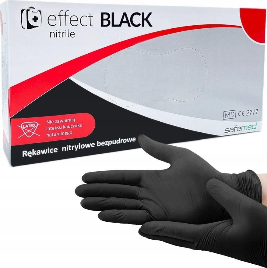 Effect Rękawice Nitrylowe Czarne 100Szt Xl Bezpudrowe Pf Black