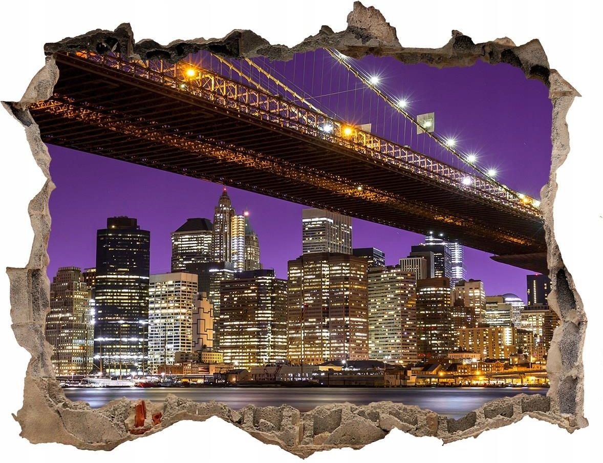 Coloray Fototapeta Dziura Na Ścianę 3D Manhattan Nocą Opinie i