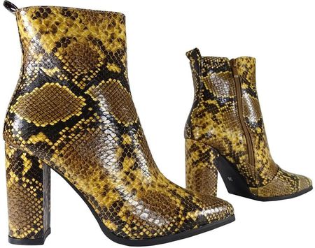 Wężowe snake botki damskie eko skóra 40 - zdjęcie 3
