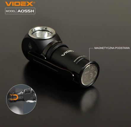 Videx Kompaktowa Latarka Led 10W Ip68 5700K Magnetyczna + Opaska Czarny Mat - zdjęcie 6