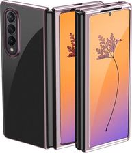 Zdjęcie Plating Case Etui Samsung Galaxy Z Fold 4 Pokrowiec Metaliczną Ramką Różowe - Skarżysko-Kamienna