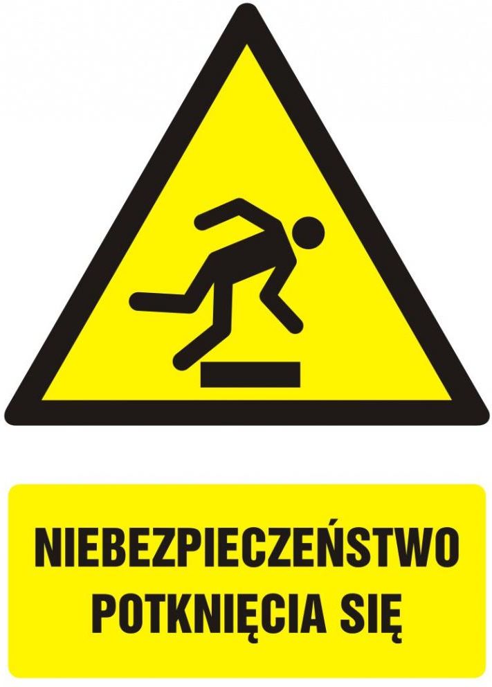 Tdc Niebezpieczeństwo Potknięcia Się 10 5X14 8 Cm Pcv 1mm GF038BKPN