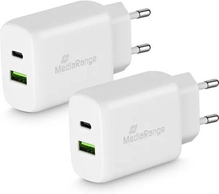Ładowarka Sieciowa Mediarange 25W Usb-A I Usb-C Biała Mrma112 - zdjęcie 2