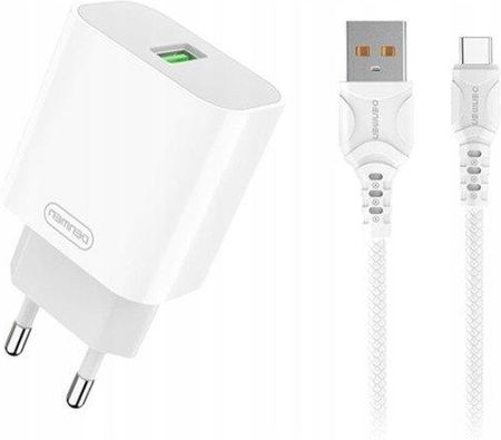 Denmen Ładowarka Sieciowa Usb 3,6 18W +Kabel Typ-C - zdjęcie 3