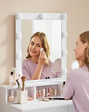 Toaletka Z Lustrem I Oświetleniem Biała 95076 - zdjęcie 5