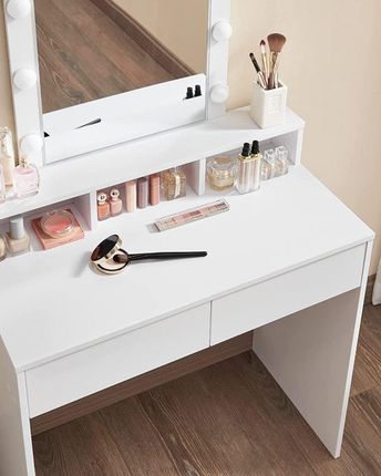 Toaletka Z Lustrem I Oświetleniem Biała 95076 - zdjęcie 6