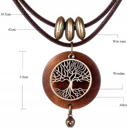 Naszyjnik Drzewo życia Vintage na rzemieniu boho - zdjęcie 2
