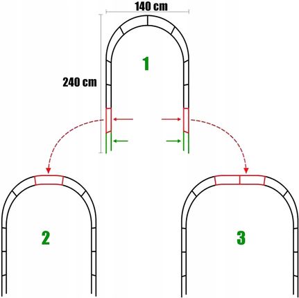 Pergola Ogrodowa Uchwyt Na Kwiaty Łuk 240 x 140cm - zdjęcie 2