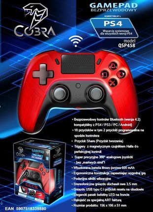 Cobra QSP458RD Czerwony - zdjęcie 4