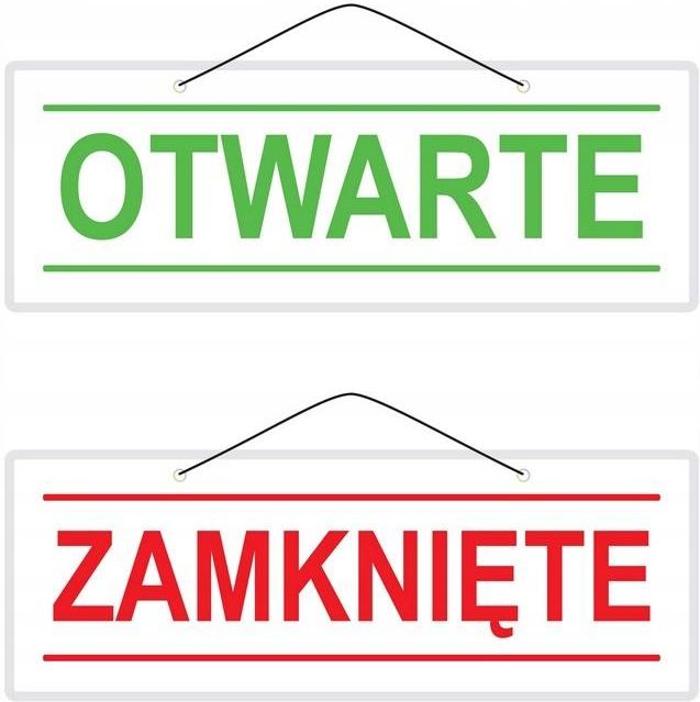 Tabliczka Laminowana 2 Str Otwarte Zamknięte Pl En Ceny i opinie