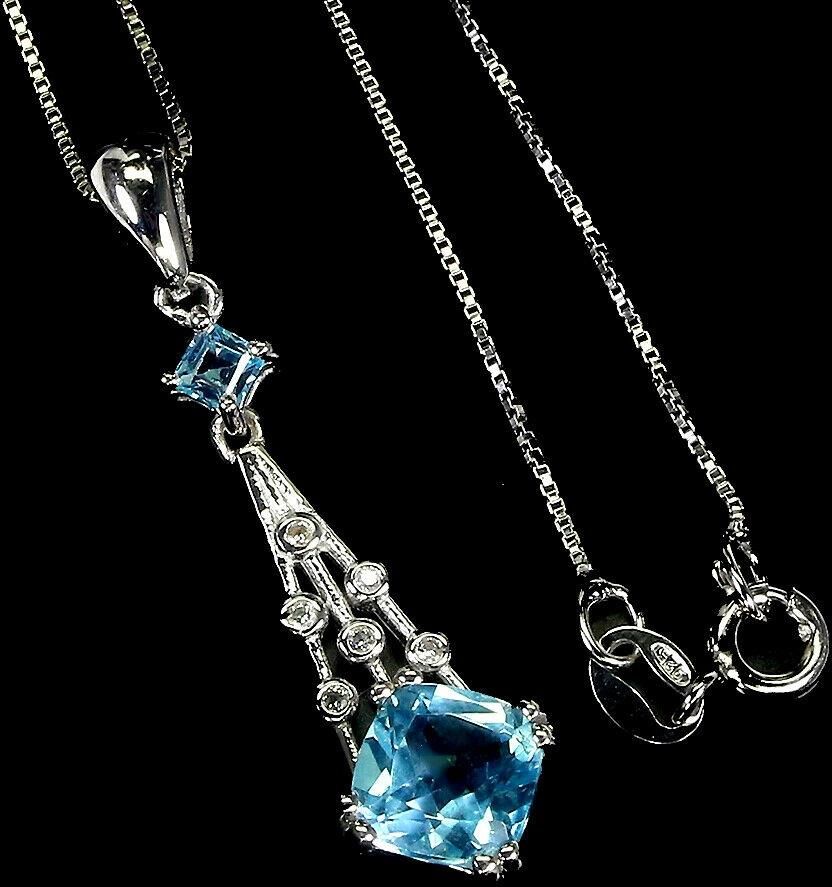 Srebrny Naszyjnik Sky Blue Topaz Naturalny Ceny I Opinie