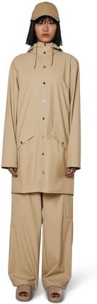 Rains kurtka przeciwdeszczowa unisex LONG JACKET 12020 24 SAND - zdjęcie 4