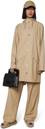 Rains kurtka przeciwdeszczowa unisex LONG JACKET 12020 24 SAND - zdjęcie 6