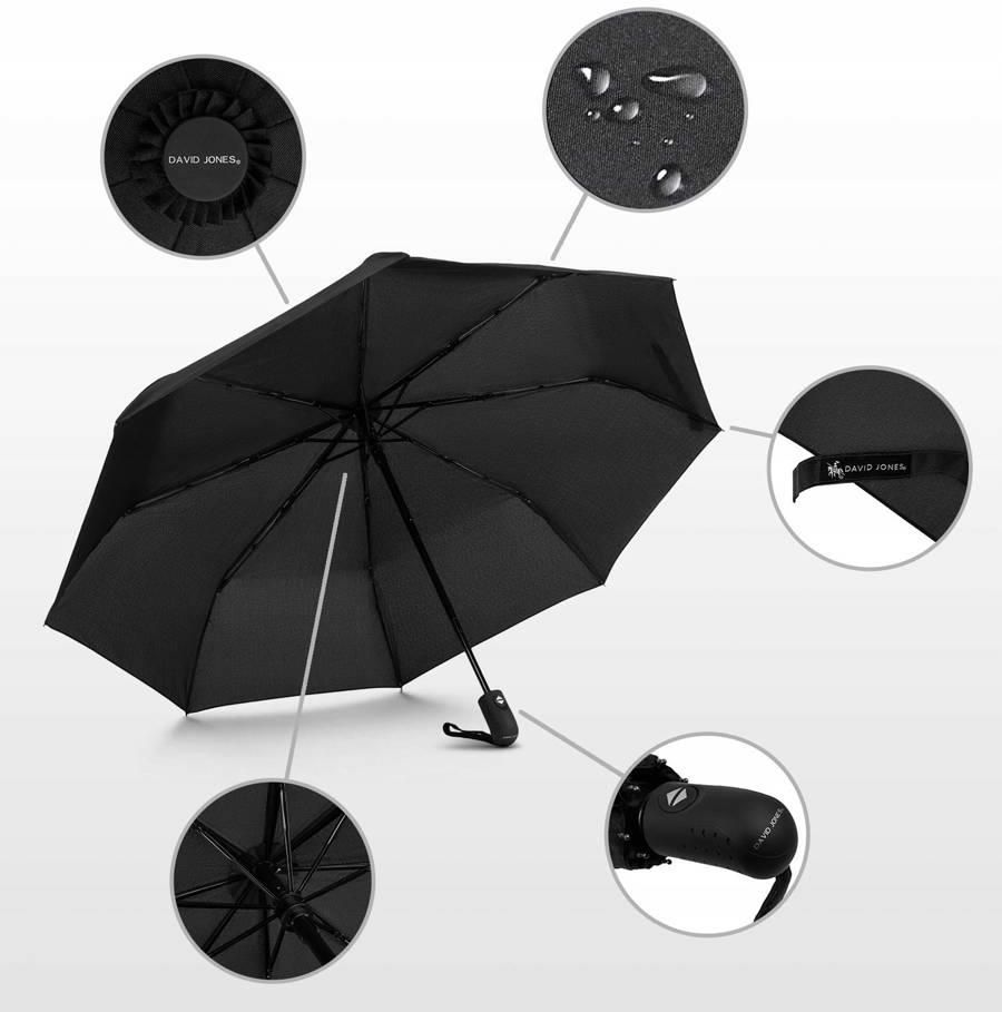 Duży wiatroodporny parasol w eleganckim pokrowcu David Jones Ceny