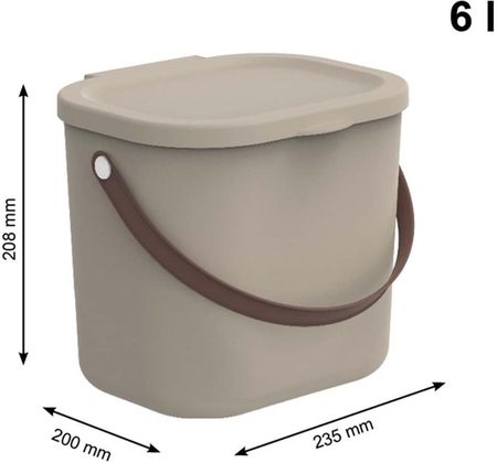 Rotho Kosz Na Śmieci Pojemnik Do Segregacji Albula 6L Cappuccino - zdjęcie 2