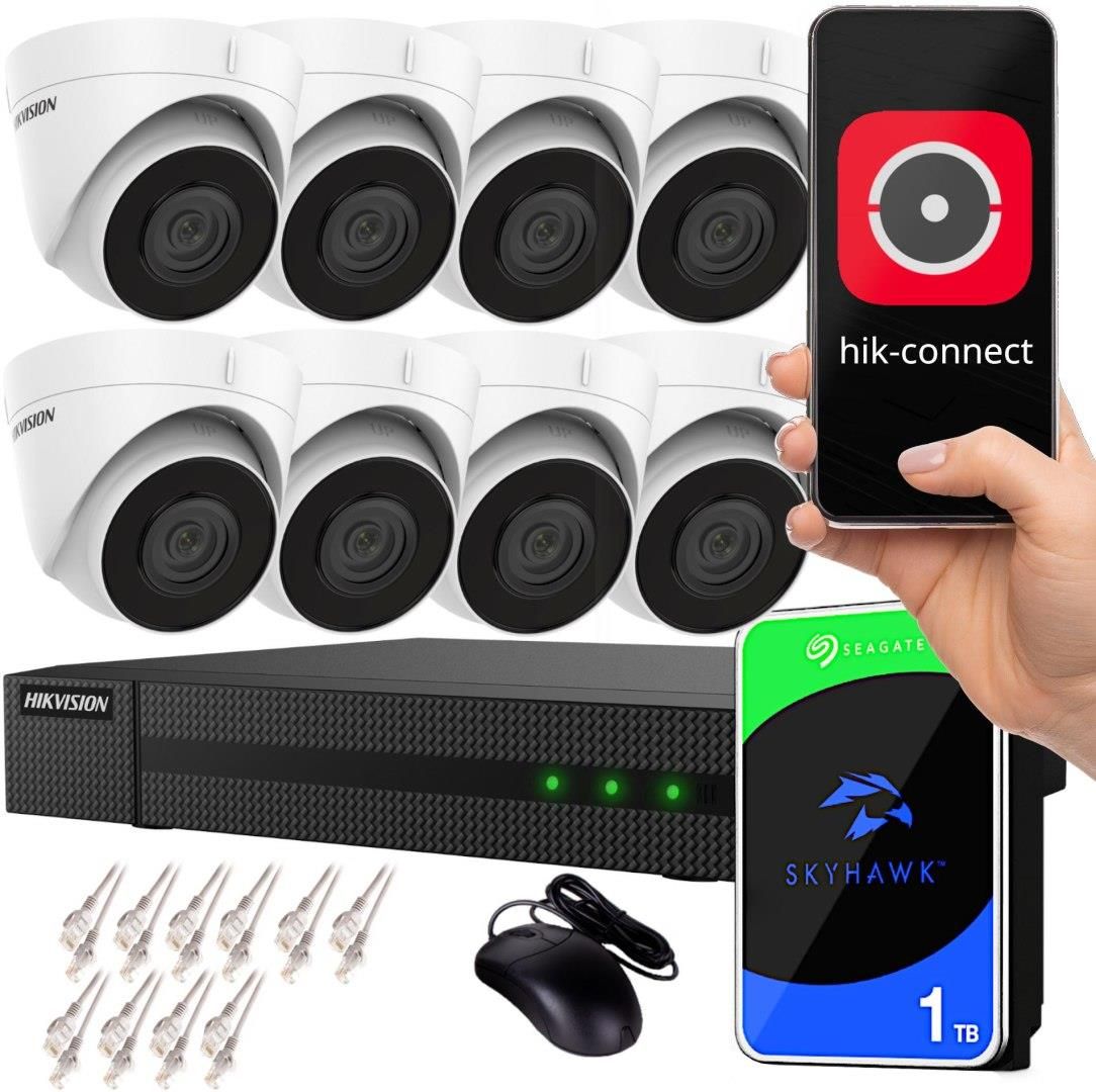 Zestaw Do Monitoringu T Zestaw Monitoringu Ip Hikvision Nvr 1Tb 8 Kamer