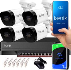 Zdjęcie Zestaw Monitoringu Ip Kenik Nvr 1Tb 8Ch 4 Kamery Tubowe 2Mpx (Z36806) - Wojnicz