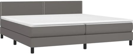 Vidaxl Łóżko Kontynentalne Z Materacem Szare Ekoskóra 200X200 Cm 13452-3141087 - zdjęcie 3