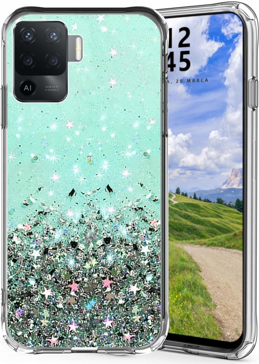 Etui do Oppo Reno 5 lite Glitter Case Brokat Szkło Etui na telefon