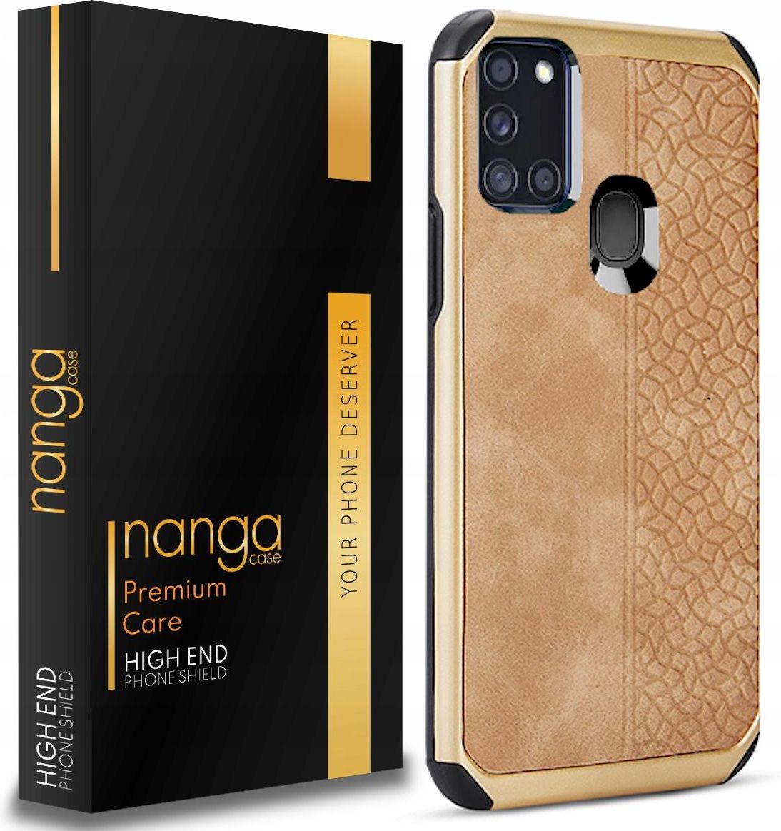 Etui Ze Skóry Luxurious Do Galaxy A21S Gold Etui na telefon ceny i