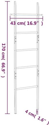 vidaXL Drabinka Na Ręczniki 170 Cm Drewno Orzecha Włoskiego 350375 - zdjęcie 3