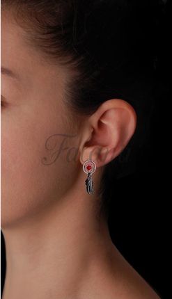 Falana Kolczyki Srebrne Łapacz Snów Dreamcatcher K2770 1,4G - zdjęcie 2