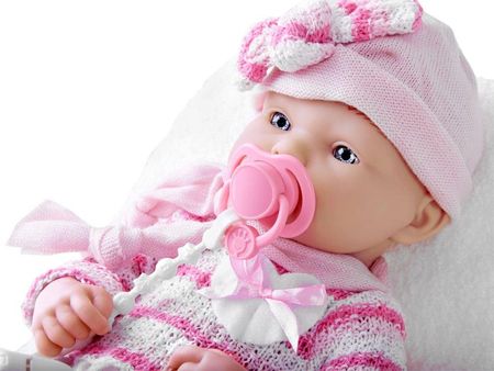 Jokomisiada Lalka Bobas Dziewczynka Smoczek W Zestawie Za4353 - zdjęcie 2
