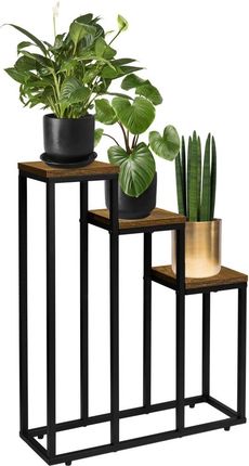 Kwietnik Loftowy Czarny Loren Postarzany Dąb