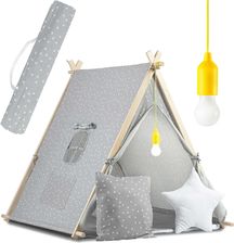 Namiot TIPI dla dzieci z lampką - szary