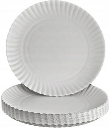 Talerze Papierowe 23cm Jednorazowe 100 Szt. Białe - zdjęcie 2