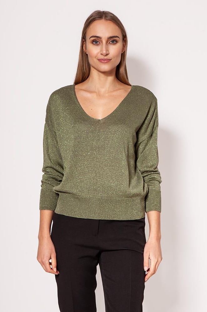 Sweter Damski Model SWE296 Green MKM Ceny I Opinie Ceneo Pl