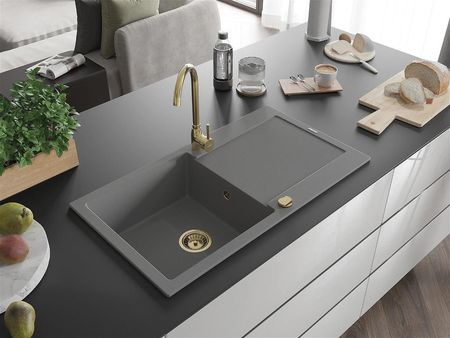 Mexen Leo + Ociekacz 900x500mm Szary Syfon Złoty 6501901010-71-G - zdjęcie 3