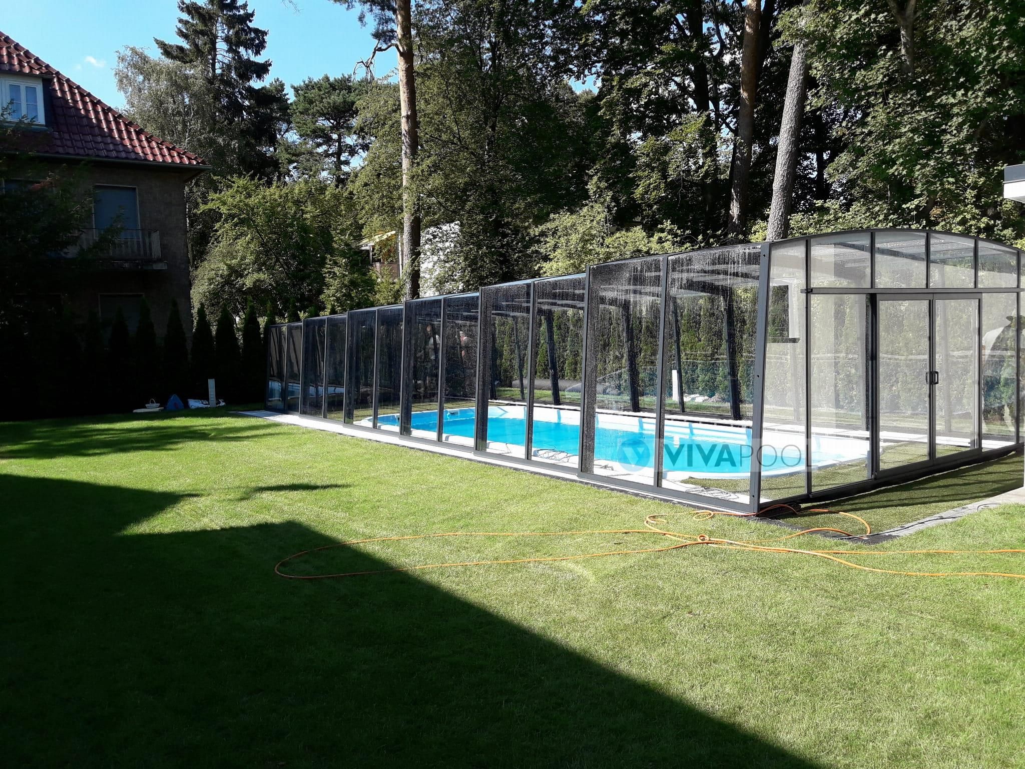 Zdjęcie Eleganckie zadaszenie basenowe wysokie CASABLANCA XL 12,83 x 5,00 x 2,50 poliwęglan lity pokrywa basenowa hala basenowa - Piotrków Trybunalski