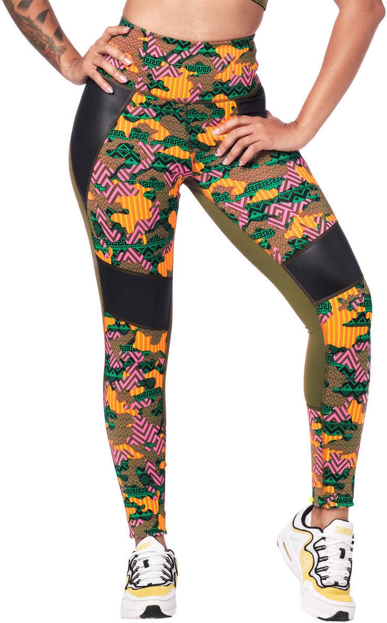 Zumba Wear Legginsy Sportowe Damskie Dance Tribe Panel Z Wysokim Stanem